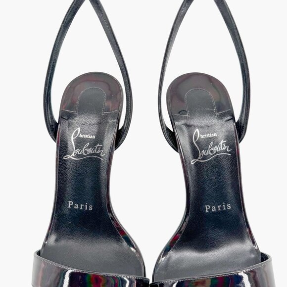 Christian Louboutin Loubi Queen Alta Platform Sandals Size 38.5 US 8.5 Black - Picture 4 of 14